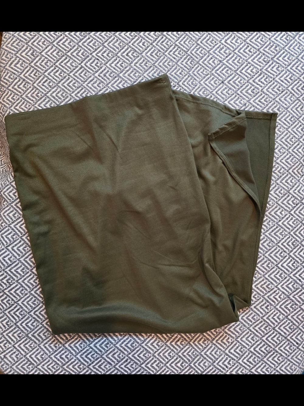 Olive Green Stretch Pencil Skirt